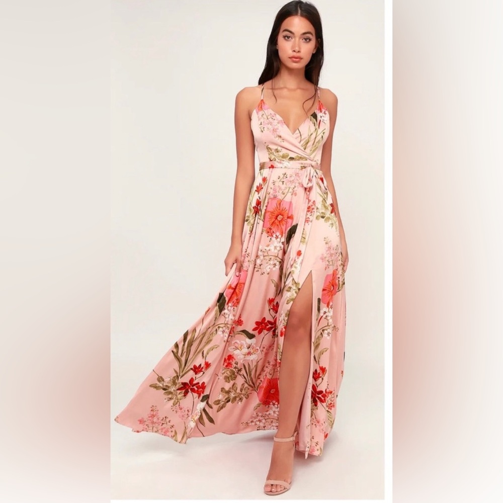 Lulus still the one maxi floral dress NWOT